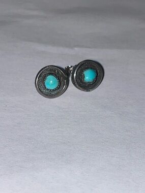 Vintage Native turquoise shadow box studs